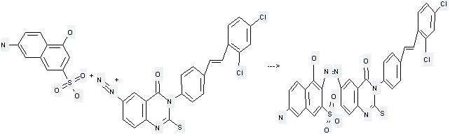 7-Amino-4-hydroxy-2-naphthalene sulfonic acid is used as dye intermediate and also used to produce 7-amino-3-(3-{4-[2-(2,4-dichloro-phenyl)-vinyl]-phenyl}-2-mercapto-4-oxo-3,4-dihydro-quinazolin-6-ylazo)-4-hydroxy-naphthalene-2-sulfonic acid by reaction with 3-{4-[2-(2,4-dichloro-phenyl)-vinyl]-phenyl}-2-mercapto-4-oxo-3,4-dihydro-quinazoline-6-diazonium.